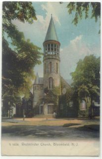Bloomfield NJ Westminster Church c1908 Postcard   New Jersey