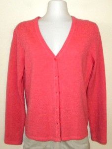  NOW 100% Cashmere Pink Womens Cardigan Size S