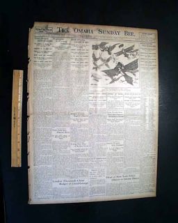1909 Newspaper French Aviator Louis Bleriot 1st English Channel 