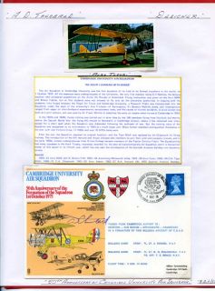 Cambridge University Air Squadron Cover Signed by The Designer Tony 