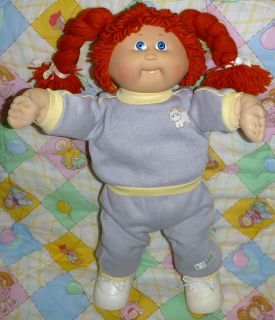   Cabbage Patch Kids Girl Doll Red Hair Blue Eyes Clothes Outfit