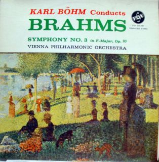 KARL BOHM brahms symphony no 3 LP VG+ STPL 513.300 Vinyl Record