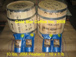10 lb Jamaica Blue Mountain Peaberry Coffee Free SHIP
