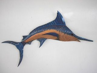 Blue Marlin Gamefish Original Copper Sculpture by Blaine Rods Reels 