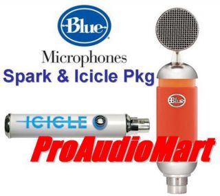 Blue Microphone Spark Condenser Mic Icicle USB Adapter New XLR to USB 