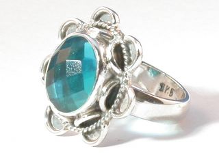 Blue Topaz 925 Sterling Silver Jewelry Ring Size 6