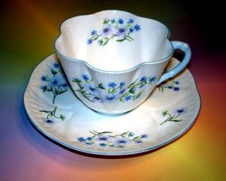 Shelley Blue Rock Dainty Shape Tea Cup and Saucer Set