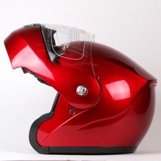 Bluetooth Ready Metallic Wine Red Modular Motorcycle Helmet Dot Size s 