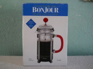Bonjour French Press Coffee Maker Red 4 Cup