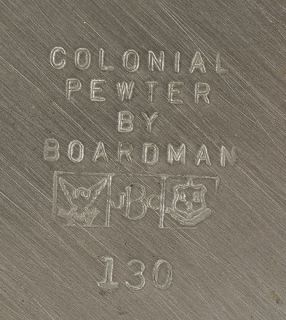 pc. Vintage Boardman Colonial Pewter Tea/Coffee Set w/Creamer/Sugar 