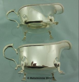 An Excellent Pair of Art Deco Silver Sauce Boats 1936