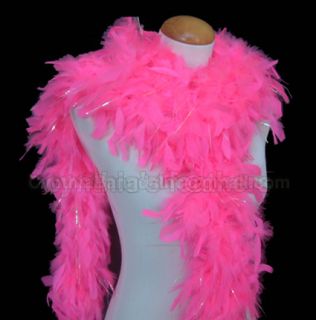 65 gms Chandelle Feather Boa Boas Hot Pink with Lurex