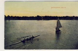Boating on Bay Erie PA Vintage Greeting Postcard VP 7031