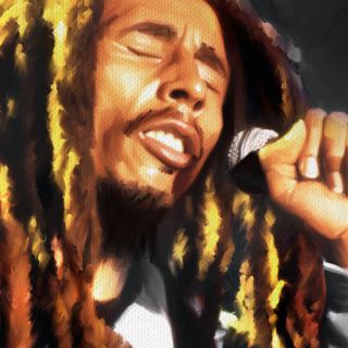 Bob Marley Portrait CD Reggae Music Painting Canvas Art Giclee Print F 