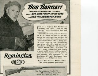 1938 Remington Targetmaster M41A 22 Rifle Ad with Bob Bartlett