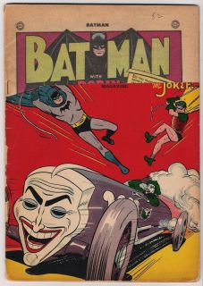 Batman 52 Poor Fair 0 75 Robin The Joker Bob Kane Art 1949