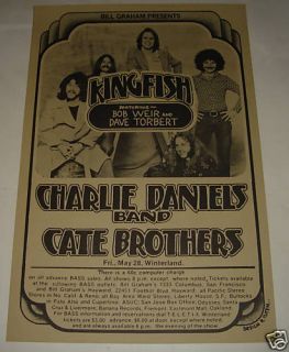 Kingfish with Bob Weir May 28 1976 Winterland Poster