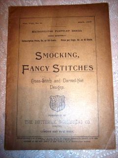 Butterick Fancy Smocking Stitches 1895 Book x Stitch