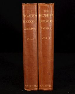 1903 2 Vol Decameron Giovanni Boccaccio Rigg Chalon