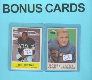 Bonus Cards 1964 Jim Brown 1959 Bobby Layne 1982 Joe Montana 1 Jersey 