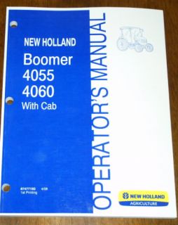 New Holland Boomer 4055 4060 with Cab Operators Manual