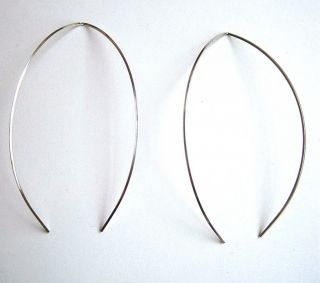 By Boe Sterling Silver Wire Leaf Earrings