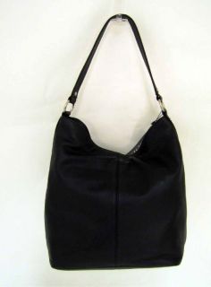 Bodhi PEBBLED Leather Chain Hobo Bag Purse Black
