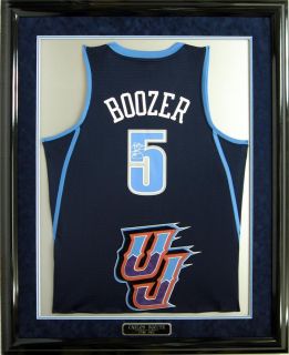 Carlos Boozer Autographed Utah Jazz Framed Jersey COA