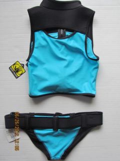 Body Glove Neoprene Vest Tankini Surf Rider Bathing Suit Belted Bottom 