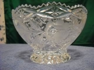 Beautiful Cut Glass Crystal Bowl Bohemia Czechoslovakia