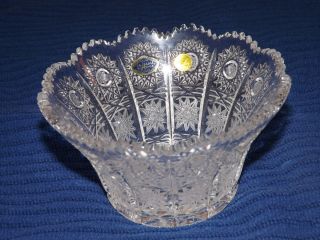 Jahami Bohemia Hand Cut 24 Lead Crystal Small Vase Made in Czech 