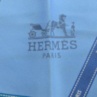 Hermes Silk Pointu Triangle Bolduc Ribbon Scarf Blue