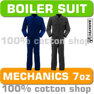 Baratec Work Wear Coverall Overalls Boiler Suit Mens Mechanics Black 