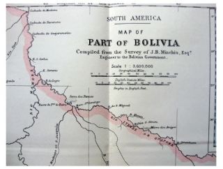 1881 Eastern Bolivia Gran Chaco Colour Map Cocoa Coffee Tobacco 7 