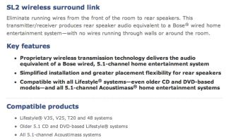 Bose SL2 Surround Sound Wireless Speaker Link for Lifestyle 