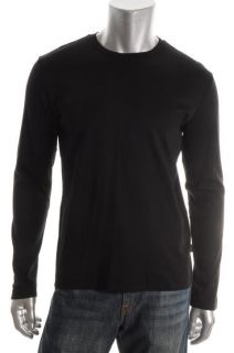 Hugo Boss New Black Solid Long Sleeve Crew Neck Casual Shirt L BHFO 
