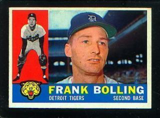 1960 Topps 482 Frank Bolling Tigers EX Mint Set Break