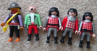 Playmobil Lot of 5 people spare parts loose – knights, pirate