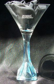 Bombay Sapphire Gin Hand Blown Twist Stem Martini Glass