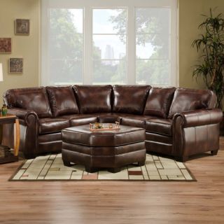 BOMBAY ARM BROWN LEATHER SOFA SECTIONAL LIVING ROOM FURNITURE SET