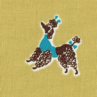 Bon Vivant Dog French Paris Poodle Funky Fabric FQ Aqua