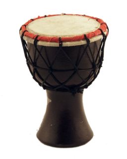    DJEMBE WOODEN DRUM BONGO Wood Tribal Doumbek Percussion Mini Drum