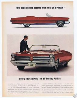 1965 Pontiac Bonneville Convertible Photo Car Print Ad