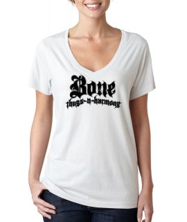 Bone Thugs N Harmony Logo Ladies Shirt Hip Hop New V Neck Tee Sizes 