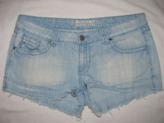 Mossimo Distressed Light Wash Jean Short Shorts Womens 13 14