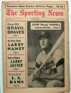 Aug 13 1966 Sporting News Boog Powell Mantle Haney