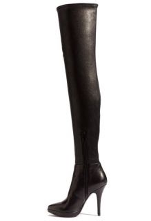 Vera Wang Lavender Olivia Over The Knee Stretch Leather Boots Black 