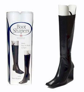 White Plastic Boot Shapers and Hangers Shoe Storage Accessory Set of 2 