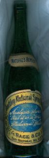 1890s Boothbay Harbor Me Mineral Spring Water Bottle Medicine Ad 2pcs 
