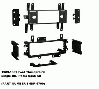 1983 1997 Ford Thunderbird SINGLE DIN Radio Dash Install Kit